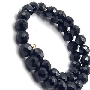 Vintage Minimalist Black Faceted Acrylic Wrap around Bracelet